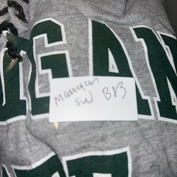 Gray Lace-Up Michigan State Hoodie - Picture 8 of 8